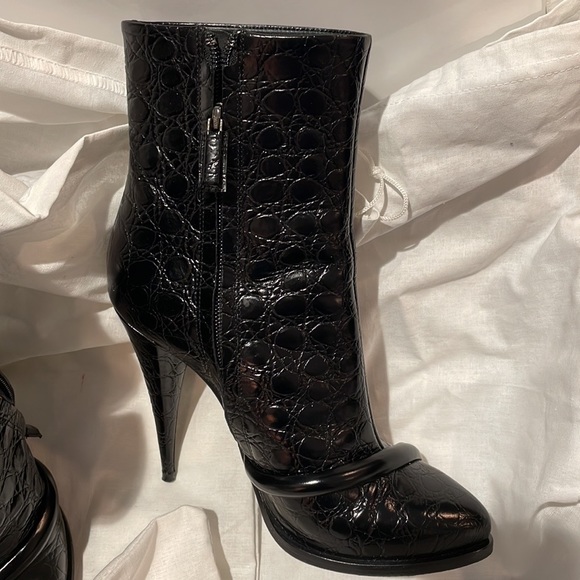 Givenchy Doodle Ankle Boot Black Croc Print Size 38.5. - Picture 5 of 14